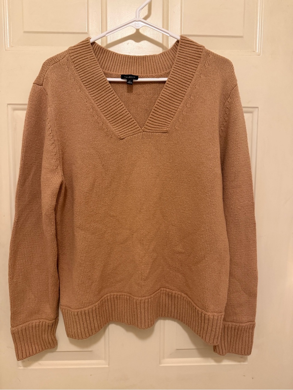 Talbots Women's V-Neck Sweater in Camel